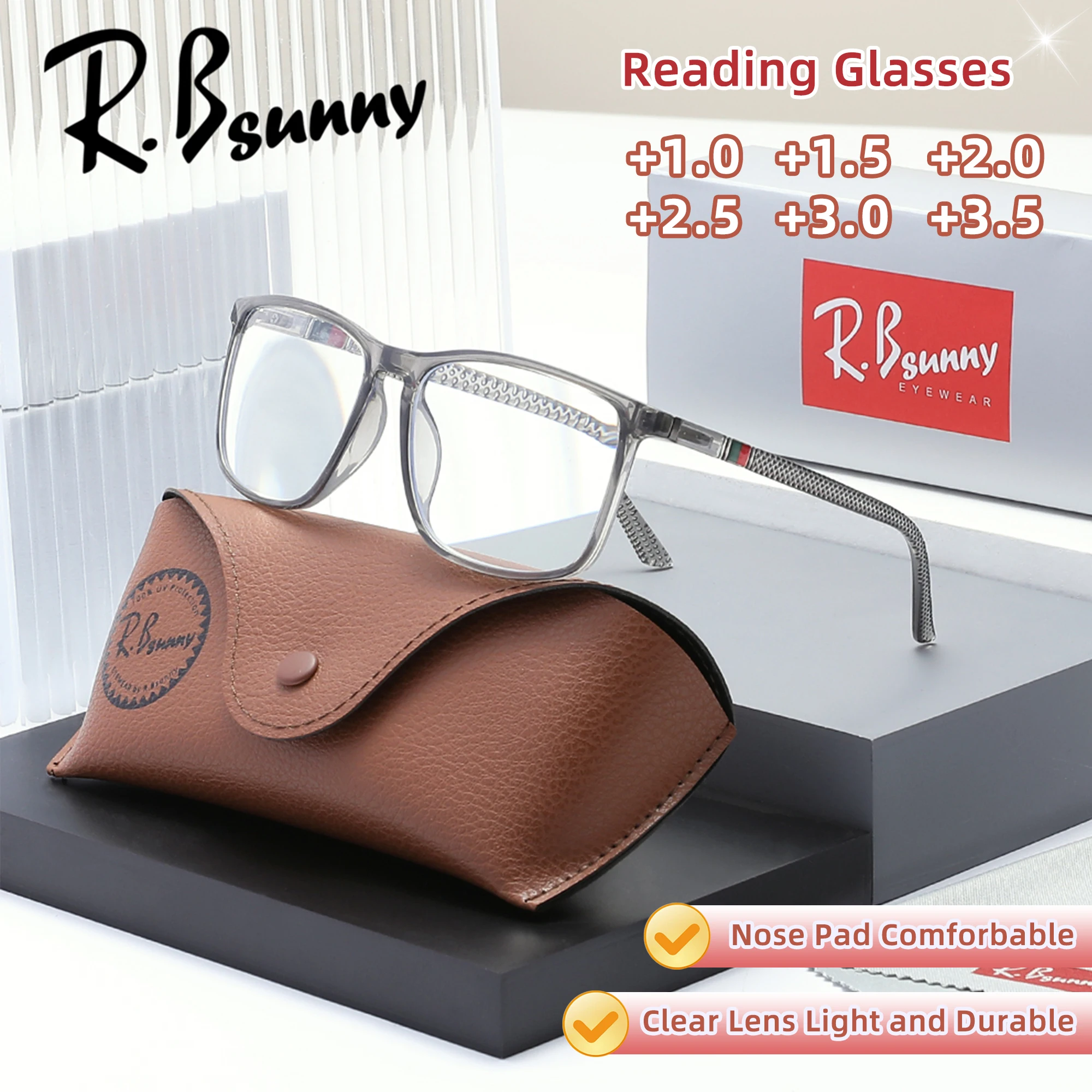 Lesebrille Ultraleicht Bequeme Klare Linse Für Männer Frauen Presbyopie Brillen reader + 1,0 + 1,5 + 2,0 + 2,5 + 3,0 + 3,5 Image