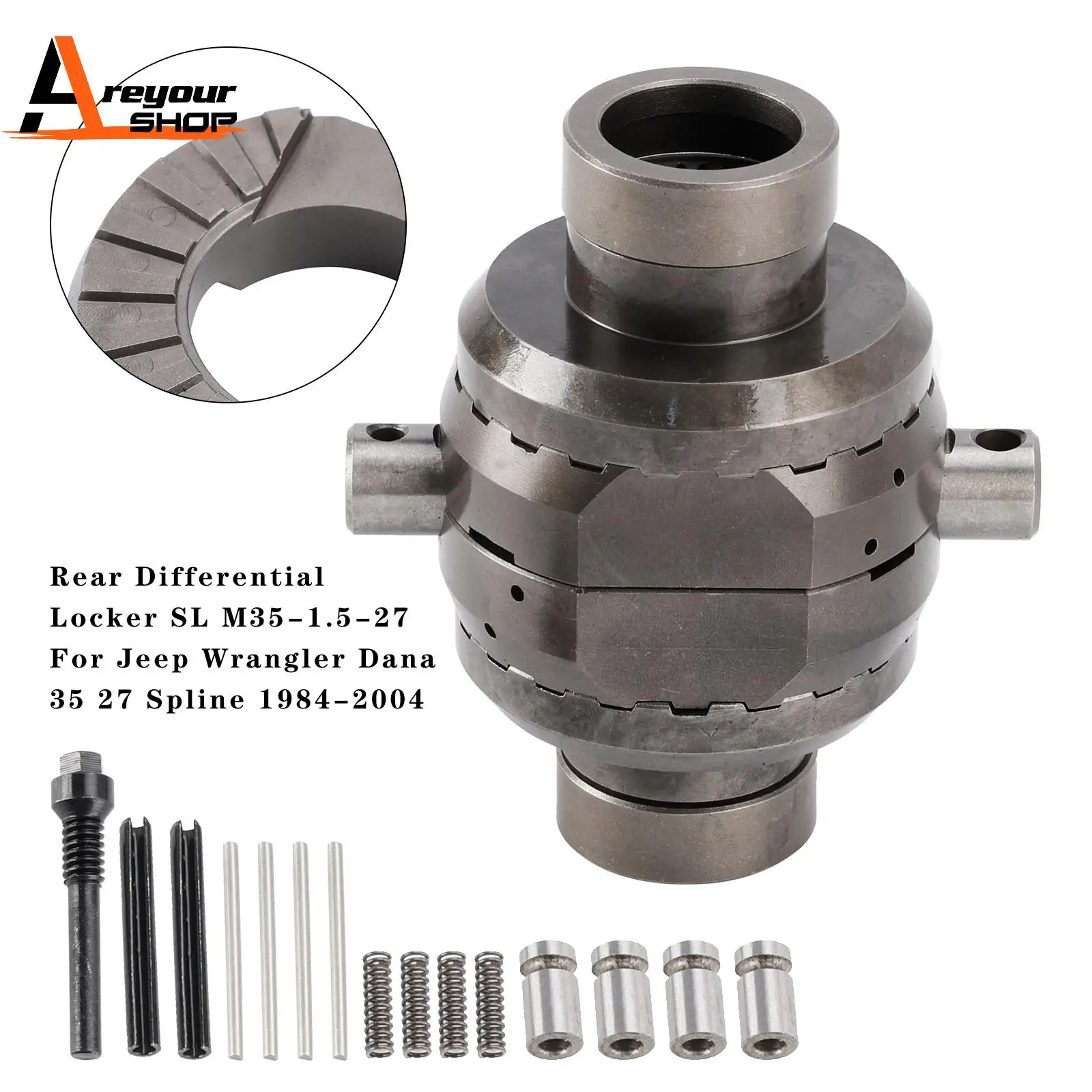 Hinterer Differenzialsperre SL M35-1.5-27 für Jeep Wrangler Dana 35 27 Spline 1984–2004