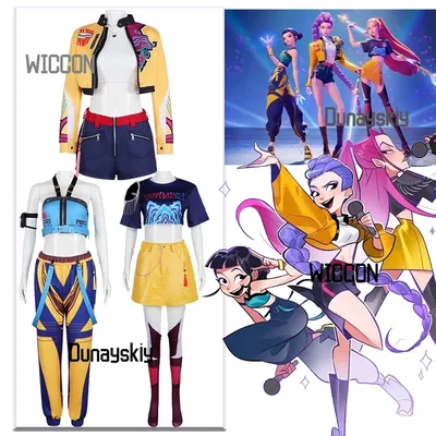 Huntrix KPop Dämonenjäger Rumi Mira Zoey Cosplay Kostüme Gyrai Kei Y2K cooles Kawaii Anime komplettes Set Halloween Party Cosplay Image