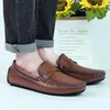 ELUVA Herren-Loafer, PU-Leder, Slip-on-Schuhe, atmungsaktiv, zum Fahren, Mokassins, lässige Bootsschuhe für Herren, rutschfest, bequem, Größe 46