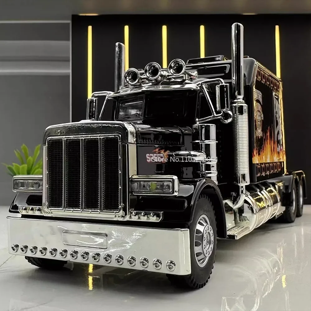 1/24 Traktor-Peter bilt Legierung Modell auto Spielzeug hohe Simulation Metall Druckguss Spielzeug Modelle mit Sound Light Jungen Geschenks ammlung Image