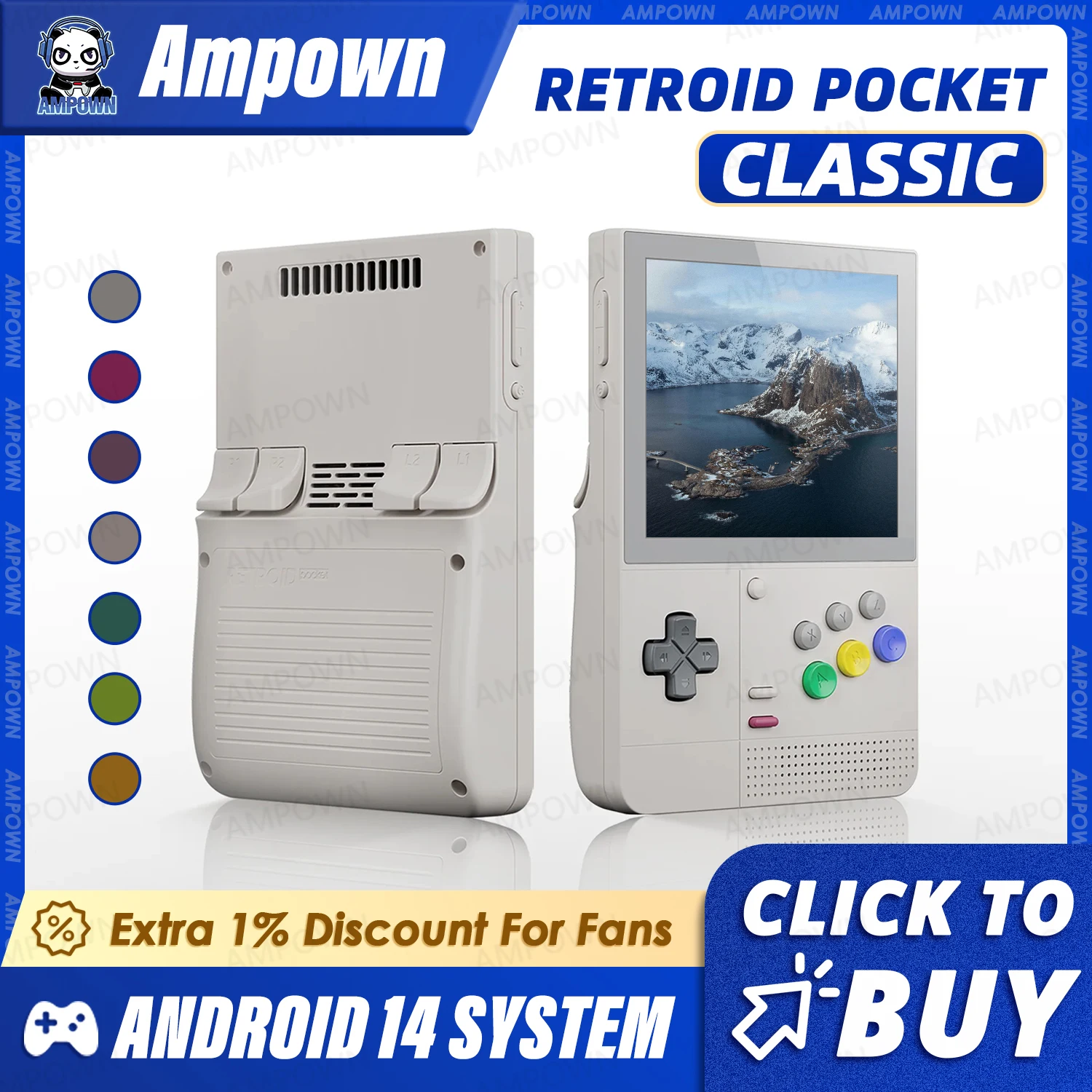 Retroid Pocket Classic Videospielkonsole Snapdragon G1 Gen2 3,92'' AMOLED-Bildschirm Android14 OS Aktive Kühlung Schnellladung Geschenk Image