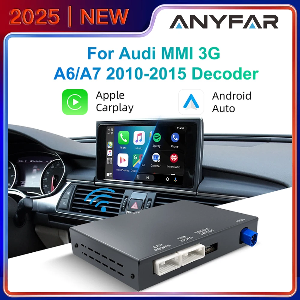 OEM-Bildschirm-Upgrade-Decoderbox für Audi A6/A7 2010–2015, 6,5 Zoll/7 Zoll Bildschirm, MMI 3G mit CarPlay und Android Auto Retrofit Kit Image