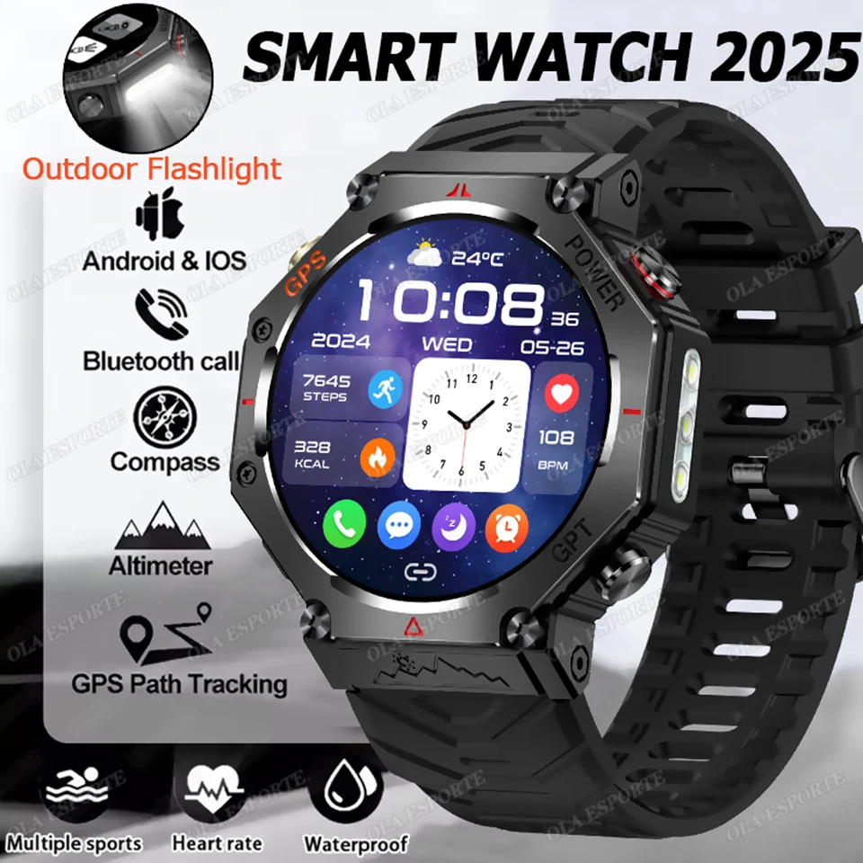 2025Neue ChatGPT AI Assistant Smart Watch 5ATM Wasserdichtes GPS Integrierter Dualband-GNSS-Kompass Militär Sport Smartwatch Männer Frau Image