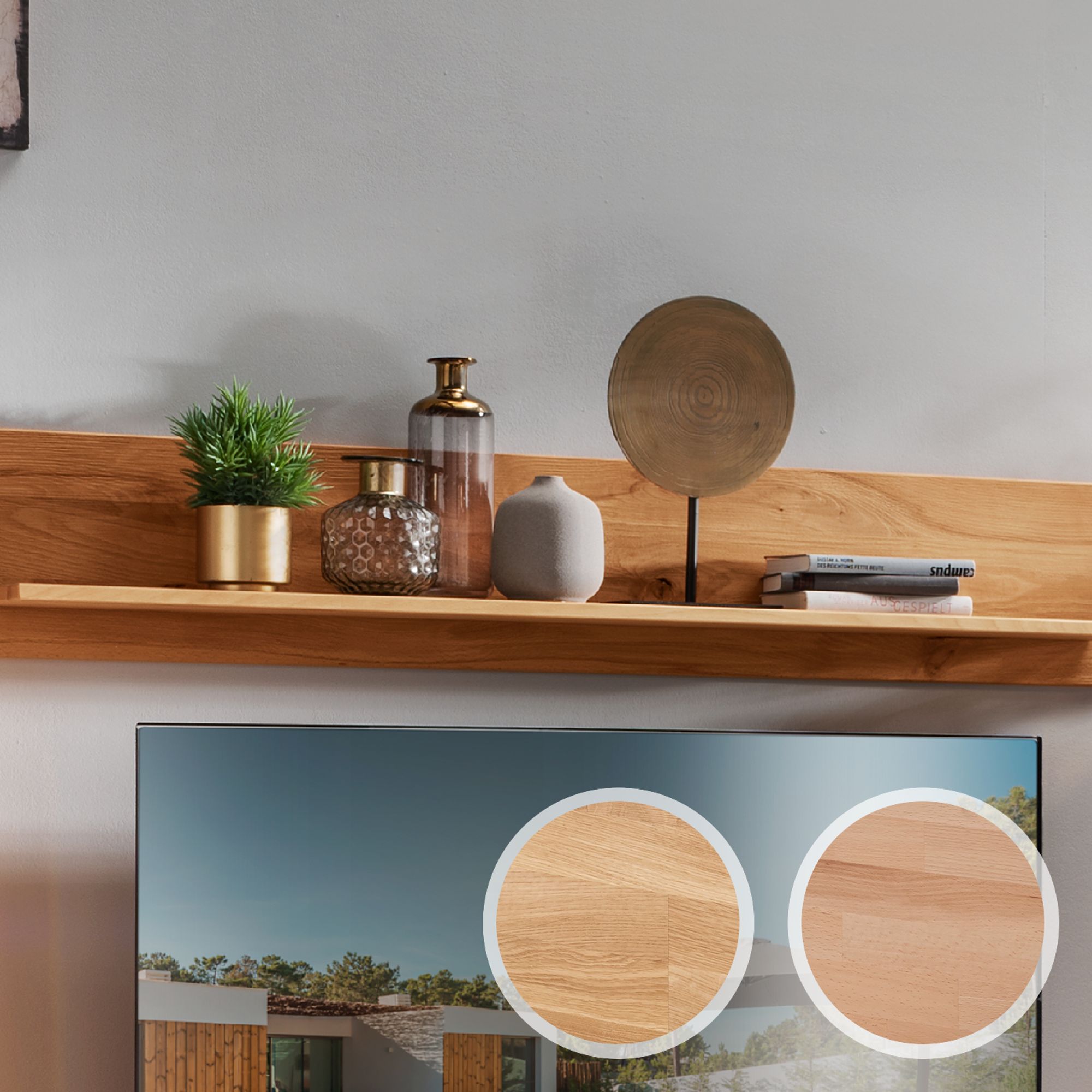 Massivholz »Zerro« Wandregal I Kernbuche