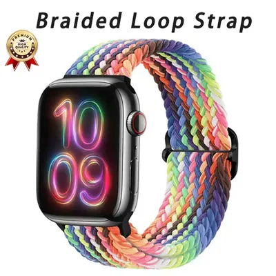 Braided Solo Loop For Apple watch Ultra band 40mm 44mm 41mm 38mm 49mm 45mm Elastic Nylon bracelet iWatch series 9 8 7 3 se strap