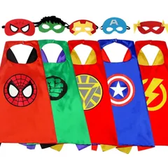 Avengers Spiderman Children's Cloak with Felt Mask Cosplay Costume Superhero Iron Man Captain America Kids Cape Christmas Gifts