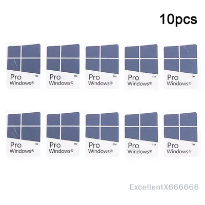 10pcs Blue WIN10 pro Label Stickers for Notebook Desktop Computer Windows 10 System PVC Material Self-Adhesive Decals
