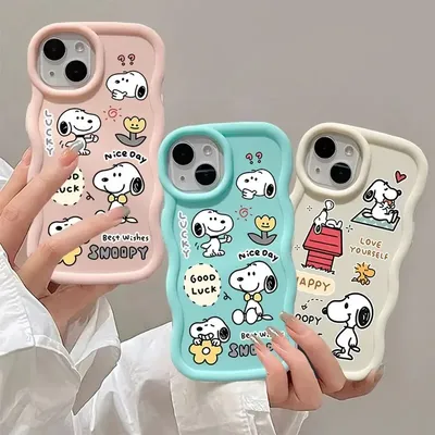 Cartoon Happy S-Snoopy Phone Case For IPhone 16E 15 16 14 13 12 11 Pro Max Plus 7+ 8+ 7 8 6 6S Plus SE 2022 Silicone Cover