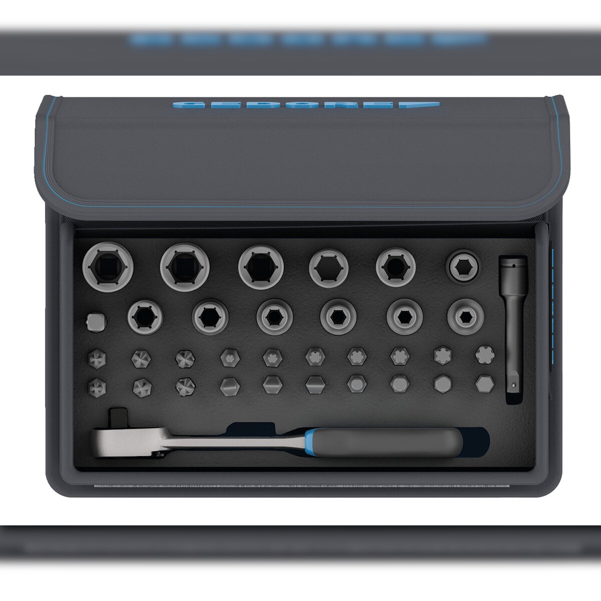 GEDORE Bit-Steckschlüssel-Satz mit Knarre 1/4" 35-teilig, TC 666-MU-20 Image