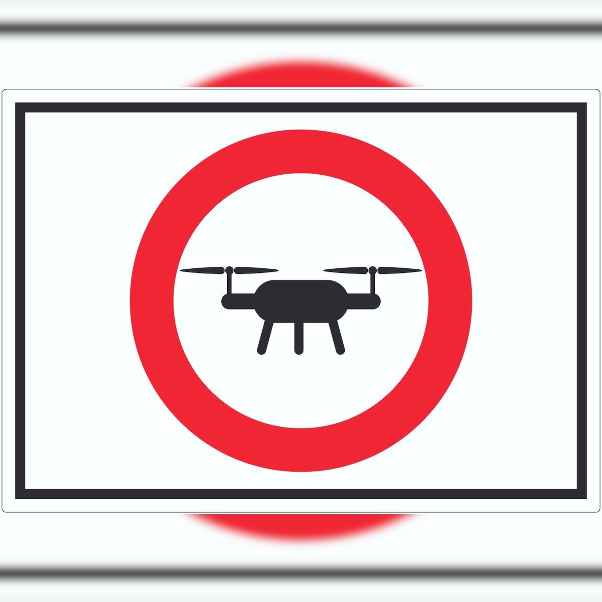 HB-Druck Drohnen Flugverbot Symbol Aufkleber A2 (420x594mm) Image