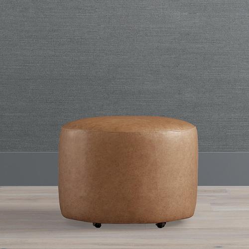 Dolly 26"" Ottoman - Mist Quadrille Fabric - Frontgate