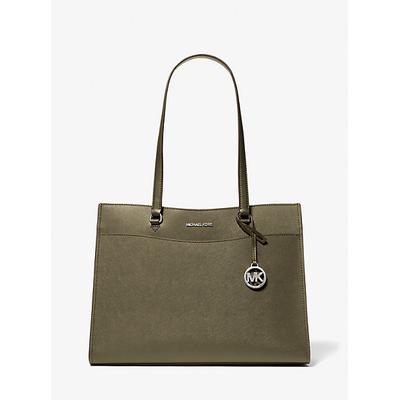 Michael Kors Jet Set Travel Large Saffiano Leather Tote Bag Green One Size