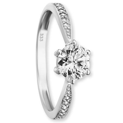 Goldring ONE ELEMENT "Zirkonia Ring aus 333 Weißgold Zirkonia Ring aus 333 Weißgold" Gr. 48, silber, Fingerringe, Damen, 48,mit Zirkonia, Weißgold 333-Gold, Weißgold 333, Gold, ein stilvolles Accessoire für Damen mit Geschmack Image
