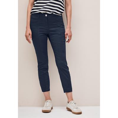 7/8-Hose CECIL, Damen, Gr. 34, Länge 26, urban navy blau, Web, 98% Baumwolle, 2% Elasthan, unifarben, casual, normal 7/8-Länge, Hosen, aus Baumwolle mit Stretchanteil Image
