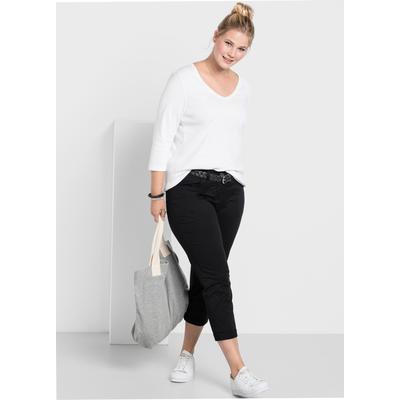 7/8-Hose SHEEGO, Damen, Gr. 56, Normalgrößen, schwarz, 97% Baumwolle, 3% Elasthan, unifarben, Hosen Image