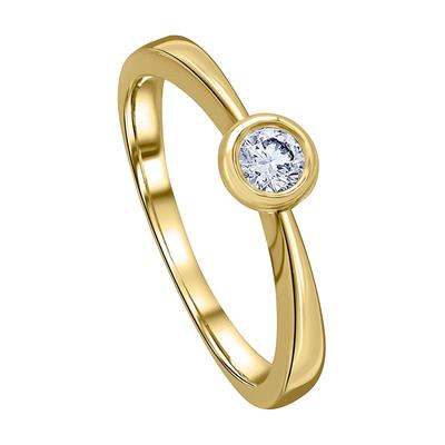 Diamantring ONE ELEMENT "0.1 ct Diamant Brillant Ring aus 585 Gelbgold" Gr. 60, gold, Fingerringe, Damen, 60, 0,1 ct, Gelbgold 585-Gold-Diamanten, Gelbgold 585, Gold, Diamanten, stilvoll & feminin – für die besonderen Augenblicke Image