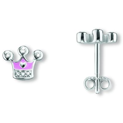 Paar Ohrhänger ONE ELEMENT "Zirkonia Krone Ohrringe Ohrstecker aus 925 Silber", silber, Ohrringe, Damen, Kinder, Silber 925 (Sterlingsilber), ein stilvolles Accessoire für Damen mit Geschmack Image