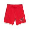Trainingsshorts PUMA "LITTLE RUNNERS SHORTS TR PS", Kinder, Gr. 110, N-Gr, rot (for all time rot), Sweatware, Obermaterial: 68% Baumwolle, 32% Polyester, bedruckt, sportlich, regular fit ca. Mitte Knie, Hosen