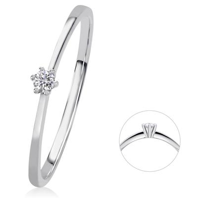 Diamantring ONE ELEMENT "0,05 ct Diamant Brillant Ring aus 585 Weißgold" Gr. 56, silber, Fingerringe, Damen, 56, 0,05 ct mit Diamant, Weißgold 585-Gold-Diamanten, Weißgold 585, Gold, Diamanten, ein Hauch von Luxus für den Alltag Image