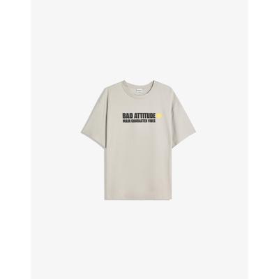 Bershka Short Sleeve T-Shirt With Print Men S Grey