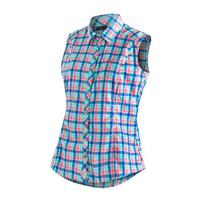 Funktionsbluse MAIER SPORTS "Paloma", Damen, Gr. 42, kariert, 85% Polyester, 15% Viscose, Kurzarm, Blusen, Karierte, ärmellose Bluse für Wandern, Reisen und Freizeit Image