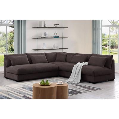 Corduroy Modern Sofa, Couches for Living Room Sofa for 6 Seater with Ottoman