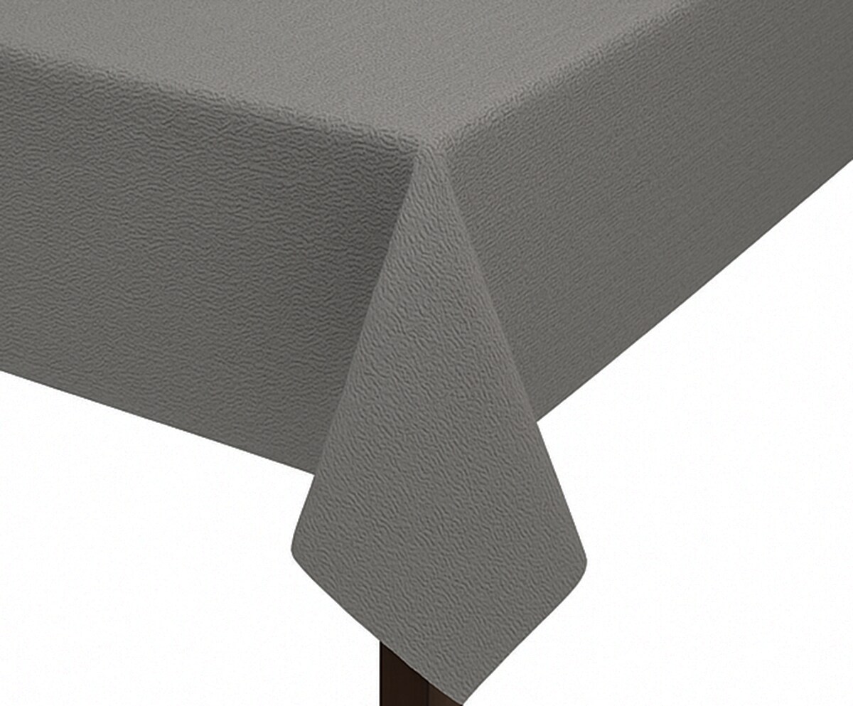 Leonado Vicenti Tischdecke Garten Oval 140x180 cm Grau mit Paspel Band pflegeleicht Weichschaum abwischbar Rutschfest Wetterbeständig Image