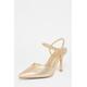Quiz Womens Gold Diamante Strap Court Heels - Size UK 8 | Quiz Sale | Discount Designer Brands