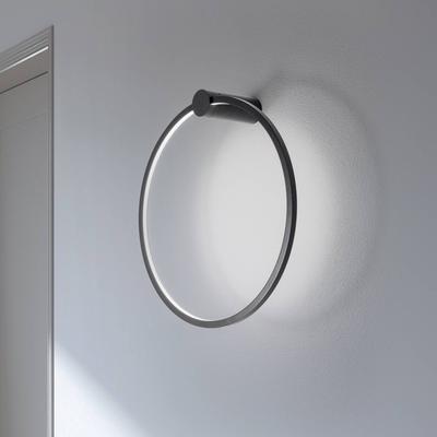 Milagro Lighting LED-Wandleuchte Saturno, schwarz, Ø 50 cm, Metall, 4.000 K Image