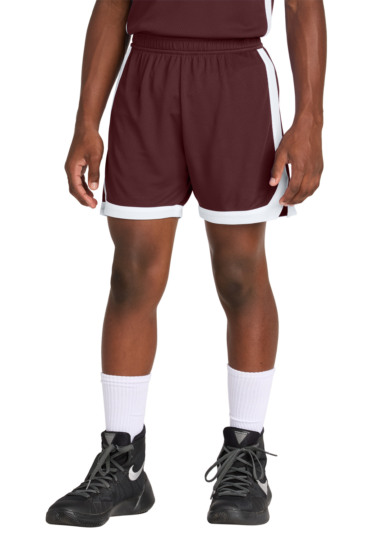 Sport-Tek YST901 Youth Rival Basketball 5' Short in Maroon/White size Large | Polyester