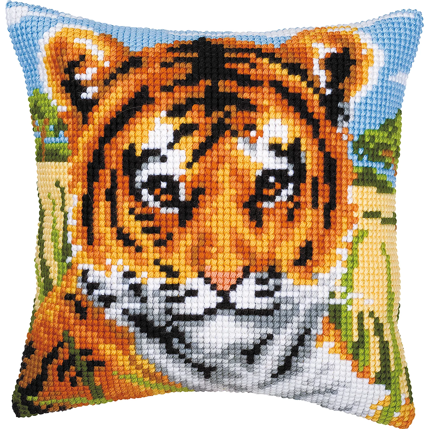 Kreuzstichkissen Tiger-Baby