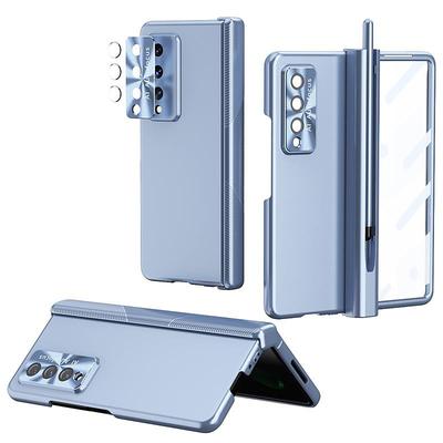 Phone Case For Samsung Galaxy Z Fold 7 Z Fold 5 Z Fold 4 Z Fold 3 Full Body Case Flip Pencil Holder Plating Solid Colored PC