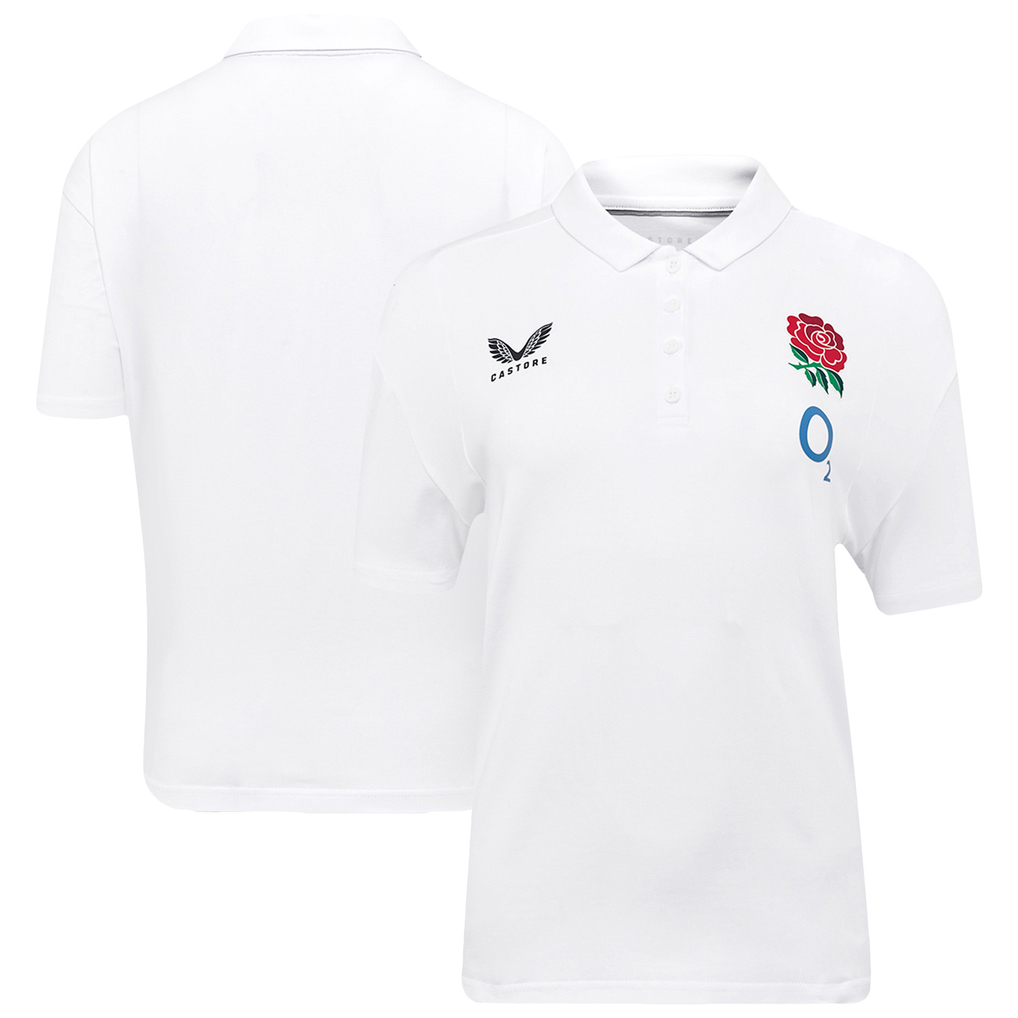 England Rugby Travel Kurzarm-Poloshirt – Weiß – Damen Image