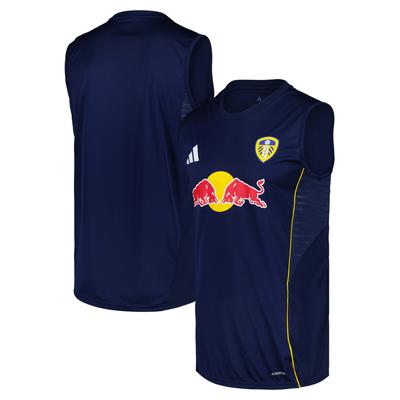 Leeds United adidas Trainings-Ärmelloses Trikot – Marineblau Image