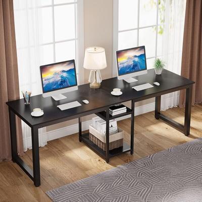 Tribesigns - 200 cm Doppelschreibtisch, Extra Langer Computertisch mit Ablageflächen, für 2 Image