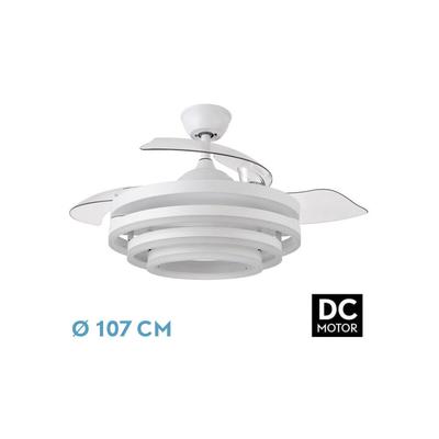 Lüfter 72w Dc Kai White 3 Blades Transp. 6 Vel. 3 Farben 43/58x50/107/Quake,memory & temp. 6120lm Image