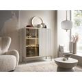 Vetrina 2 ante con LED in MDF e Vetro fumé Beige e Nero OVILA