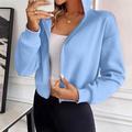 Per donna Felpa con cappuccio e zip Giacca con cappuccio Tasca con cerniera Manica Lunga Top Athleisure Autunno Antivento abbigliamento sportivo Abbigliamento sportivo Tinta unita Bianco Giallo Blu