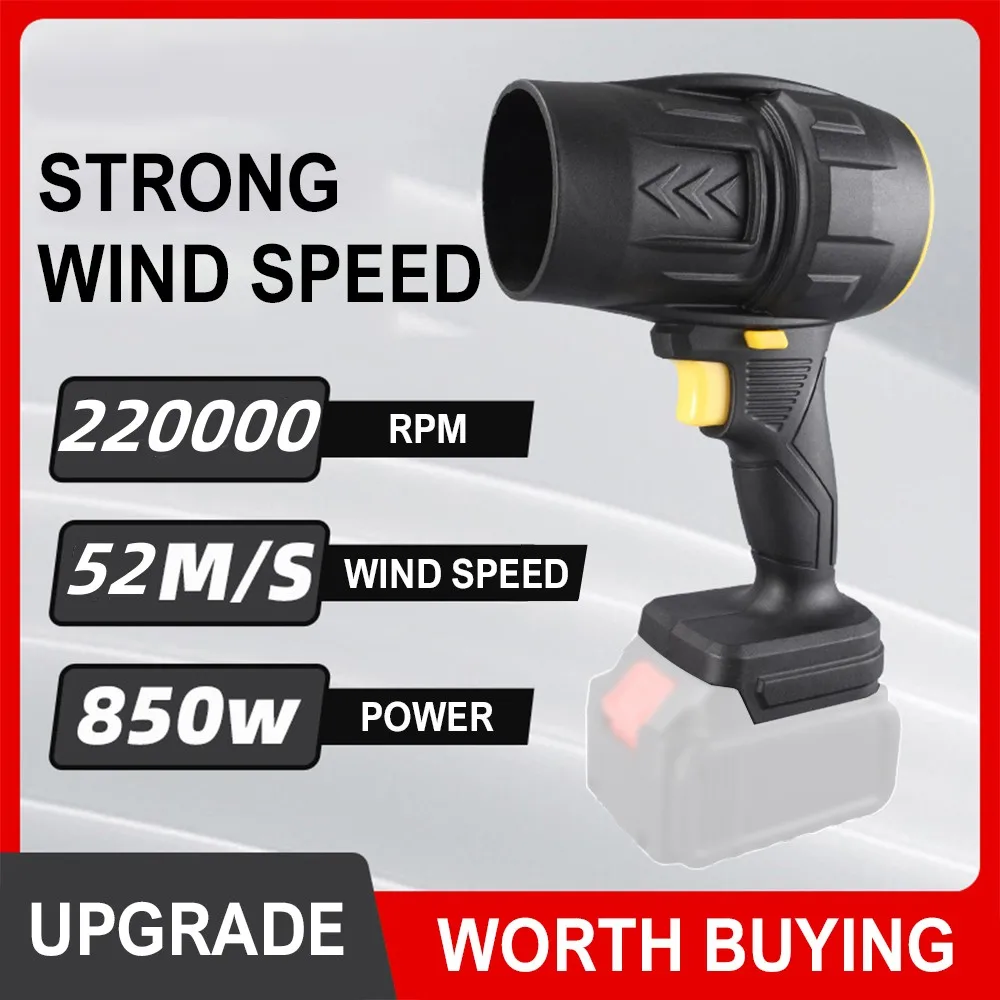 1000 W Turbo-Ventilator, heftiger Ventilator, 500 g Schub, stufenlose Geschwindigkeit, Hochleistungs-Turbofan-Laubbläser, tragbarer Mini-Jet-Ventilator für Makita-Akku Image