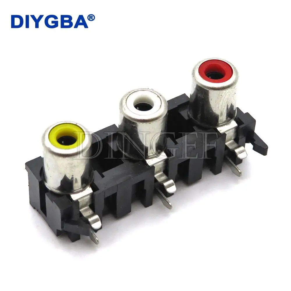 5PCS RCA-305 6IN Audio Video Buchse Stecker 3 Löcher Lotus Buchse AV3-8.4-5 Image