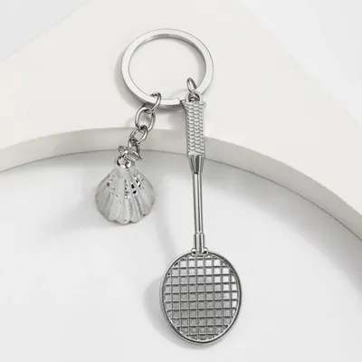 Badminton Racket Metal Pendant Keychain Creative Cute Sport Mini Keychain Car Keyring Sports Purse Key Chain Love Sports Gifts