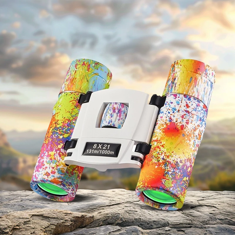 Mini Pocket 8X21 Buntes Fernglas für Kinder Hohe Vergrößerung High-Definition Low Light Handheld Teleskop Camping Jagd Image