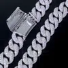 Trendige große schwere 22 mm breite Miami Cuban Link Chain Hip Hop Iced Out Roségold Halskette für Männer Frauen