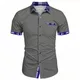 Camicia a maniche corte da uomo estiva 2025 Business Casual Tinta unita Abbigliamento Moda Comodo risvolto di alta qualità Top da uomo