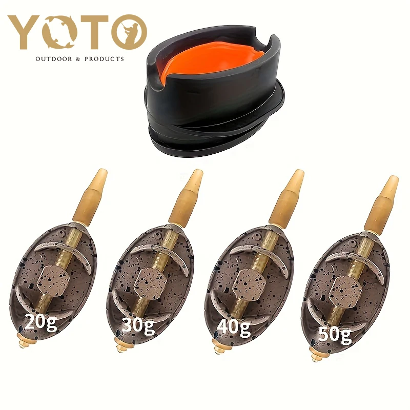 Karpfenangeln-Feeder-Set mit Gewichten aus Zinklegierung (0,71 Unzen/1,06 Unzen/1,41 Unzen/1,76 Unzen) mit Schnellwechselform Image