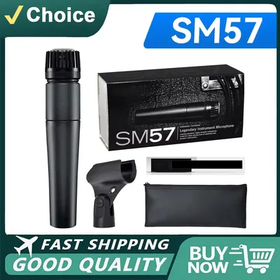 SM57 Dynamic Instrument Microphone - Professional Quality and Versatility for Live Performances and Recording