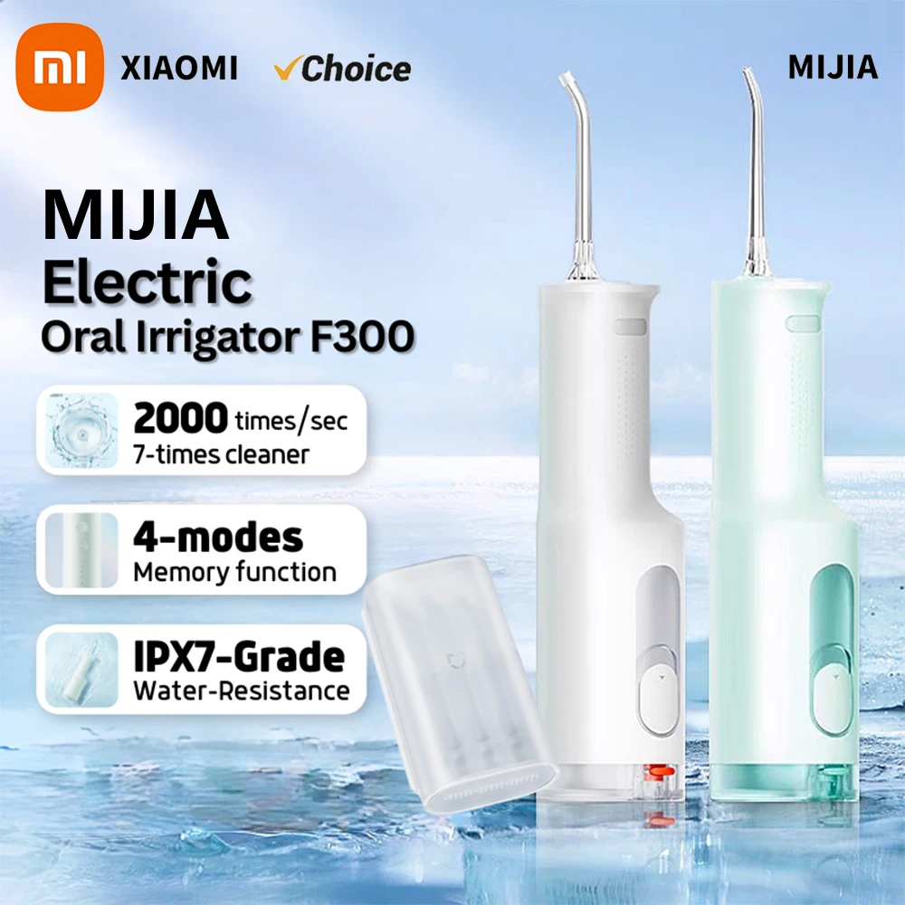 XIAOMI MIJIA Irrigatore orale portatile F300 Getto d'acqua dentale Acqua Flosser Sbiancamento dei denti Detergente per denti bucali Waterpulse MEO703