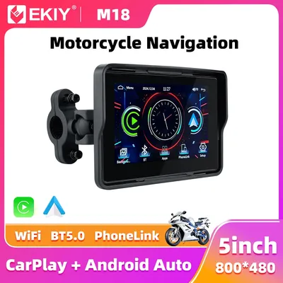 EKIY 5.0 inch Motorcycle GPS Navigation Display Screen Portable Digital Motorcycle Dashboard Wireless CarPlay Moto Android Auto