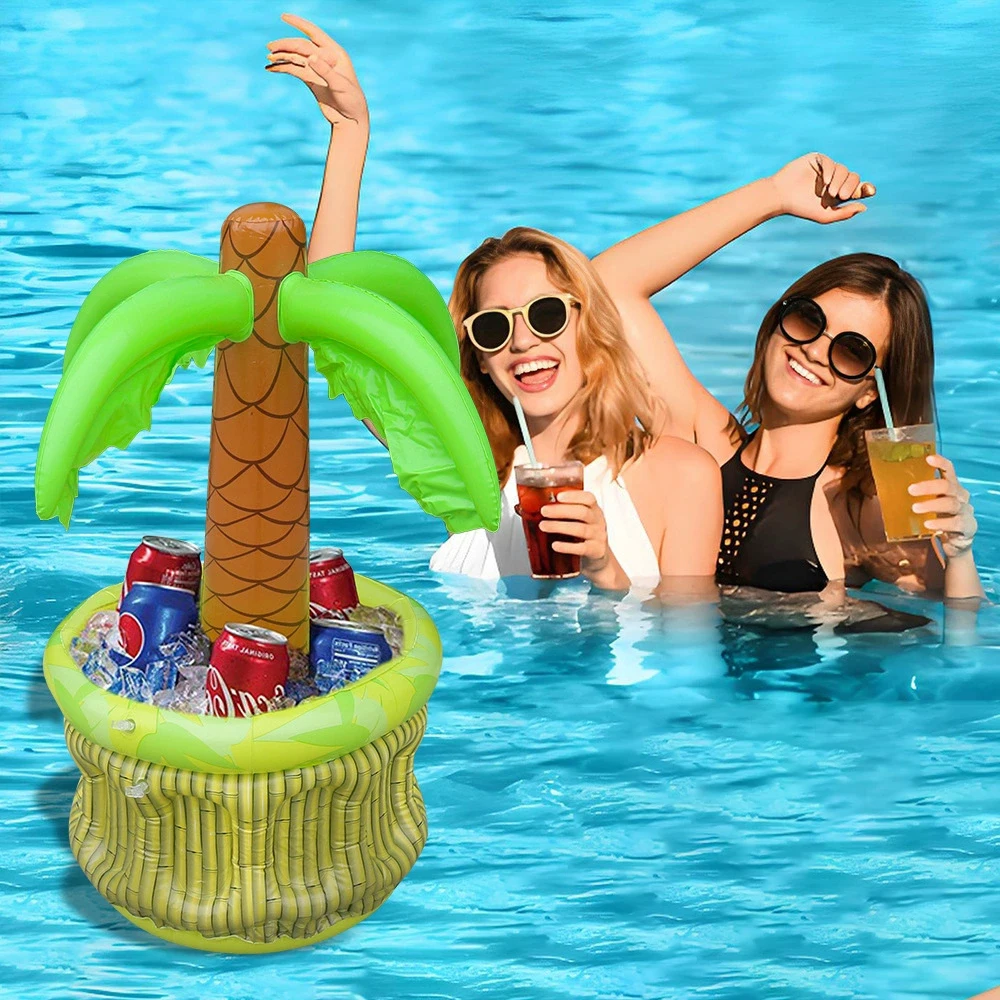 Aufblasbare Palme Eiskübel Bär Kühler Getränkehalter Hawaiianische Geburtstagsdekoration Sommer Strand Pool Partyzubehör Ballon Image